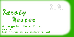 karoly mester business card